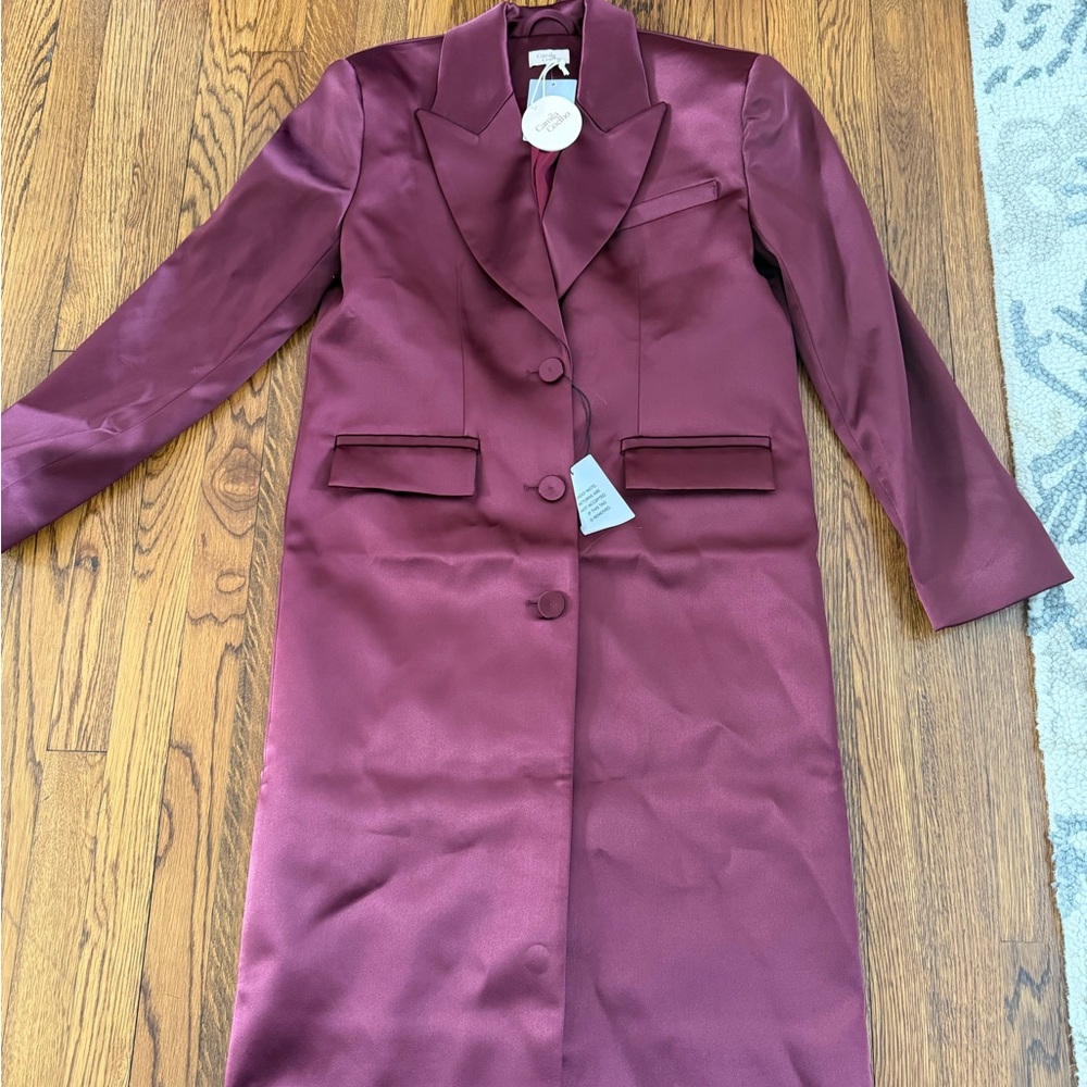 Camila Coelho Burgundy Blazer Coat